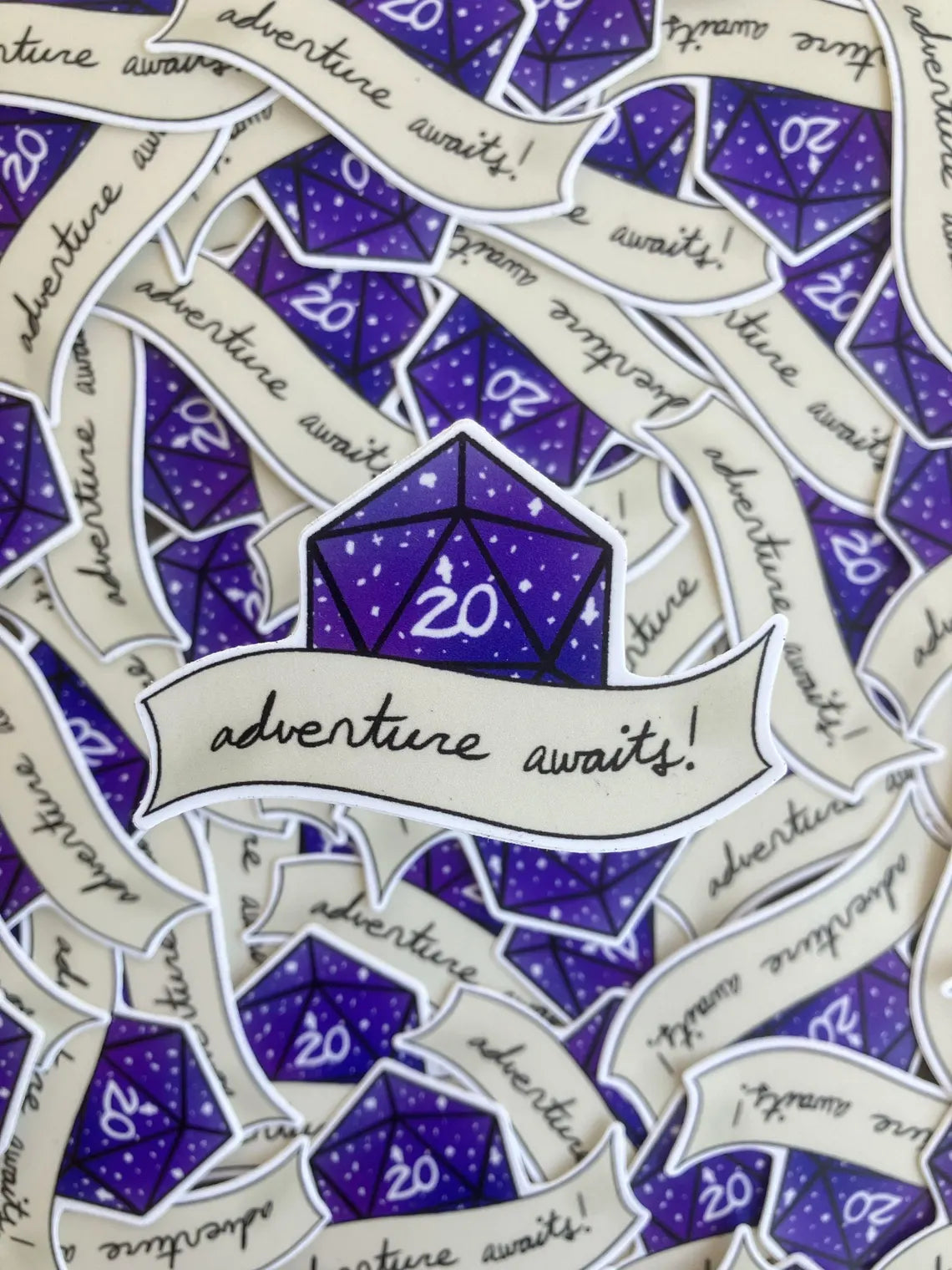 d20 Aventure Awaits 2.5" Die Cut Sticker